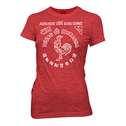 Sriracha Hot Chili Sauce Bottle Label Juniors Red T-Shirt